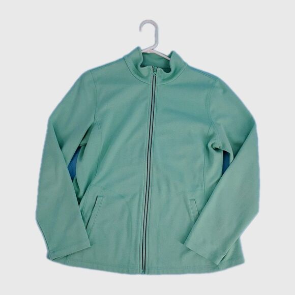 Talbots  Sz M Activewear Jacket Zipped Lightweight Pockets Green Preppy - Picture 8 of 13